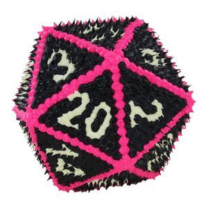 Drop Dots D20 Dice: Black Pink